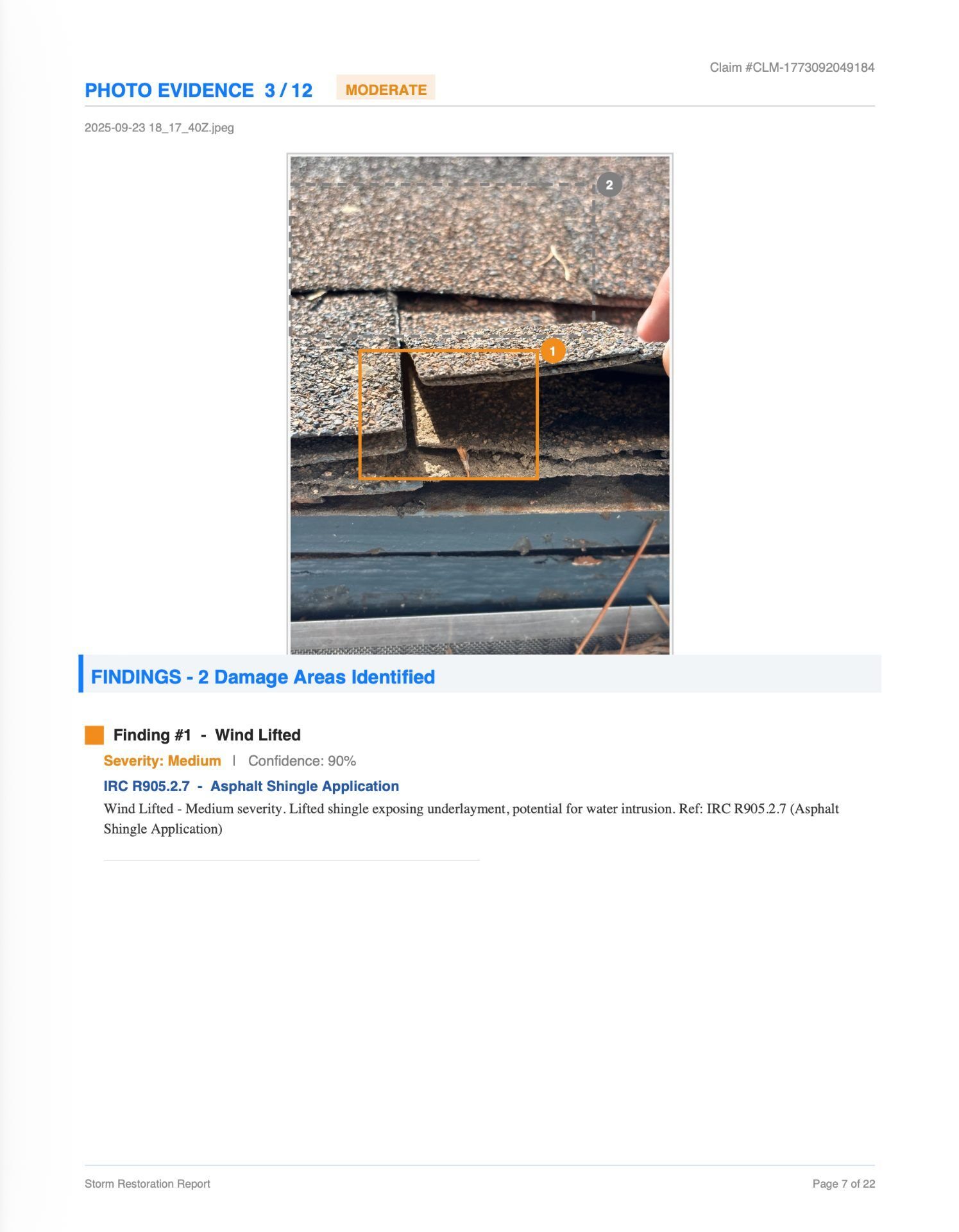 Roof, Wind & Hail Sections