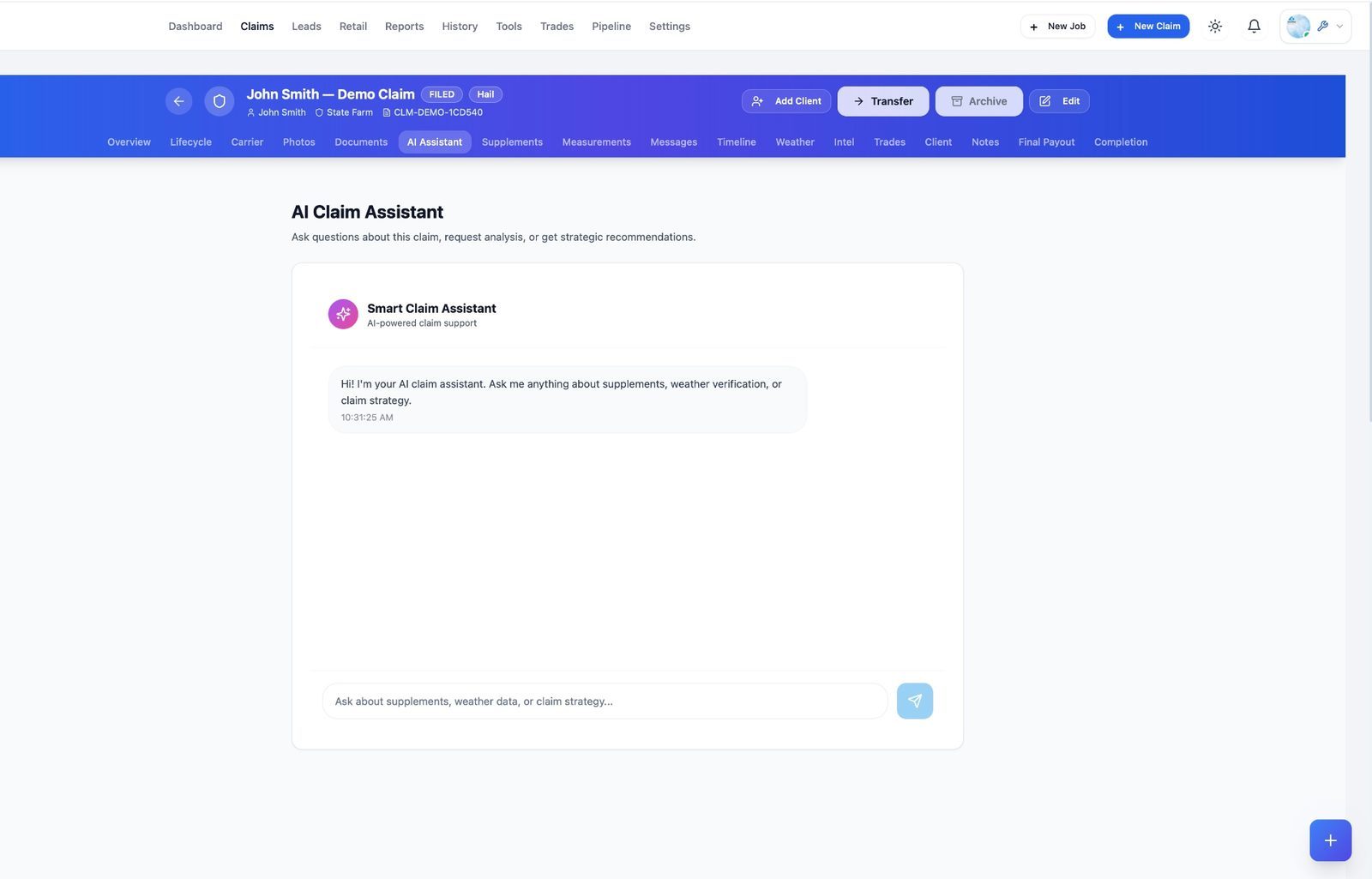 Smart Claim AI Assistant